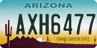 AZ license plate AXH6477