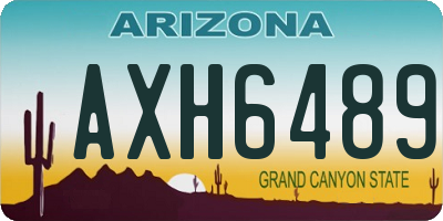 AZ license plate AXH6489
