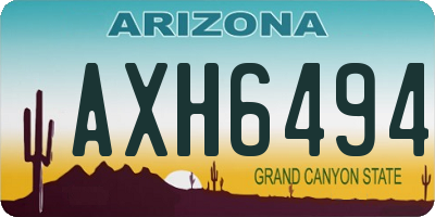 AZ license plate AXH6494