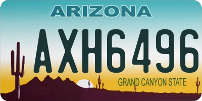 AZ license plate AXH6496