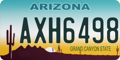 AZ license plate AXH6498