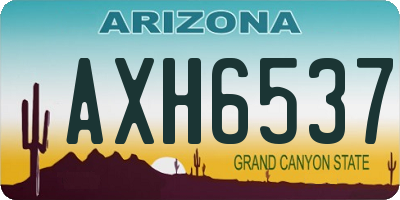 AZ license plate AXH6537