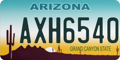 AZ license plate AXH6540