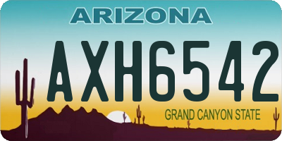 AZ license plate AXH6542