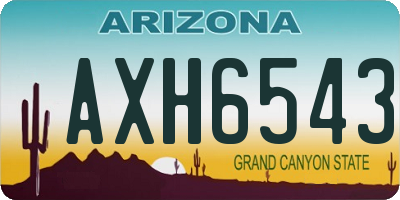 AZ license plate AXH6543