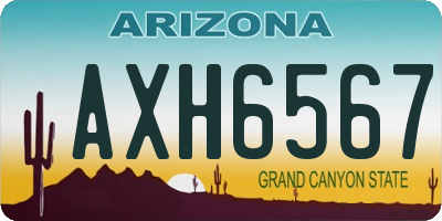 AZ license plate AXH6567