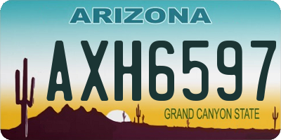 AZ license plate AXH6597