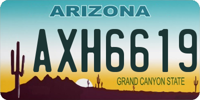 AZ license plate AXH6619
