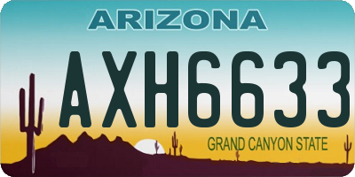 AZ license plate AXH6633