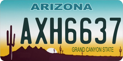 AZ license plate AXH6637