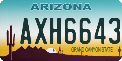 AZ license plate AXH6643