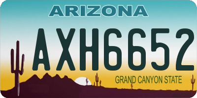 AZ license plate AXH6652