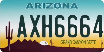 AZ license plate AXH6664