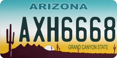 AZ license plate AXH6668