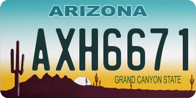 AZ license plate AXH6671