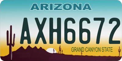 AZ license plate AXH6672