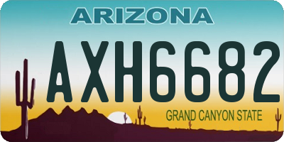 AZ license plate AXH6682