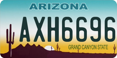 AZ license plate AXH6696