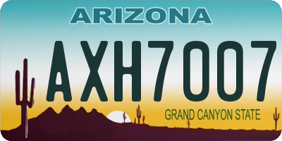 AZ license plate AXH7007