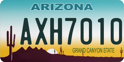 AZ license plate AXH7010