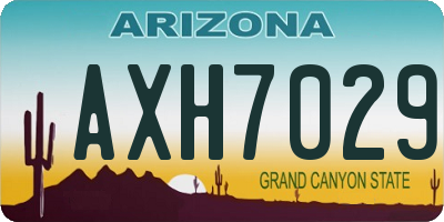 AZ license plate AXH7029