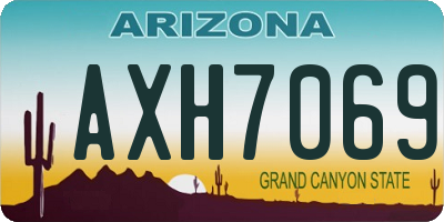 AZ license plate AXH7069