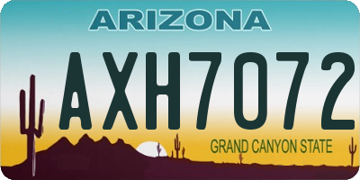 AZ license plate AXH7072