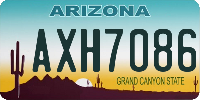 AZ license plate AXH7086