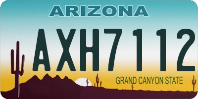 AZ license plate AXH7112