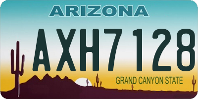 AZ license plate AXH7128