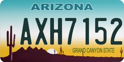 AZ license plate AXH7152