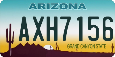 AZ license plate AXH7156