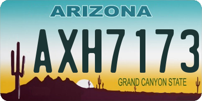 AZ license plate AXH7173