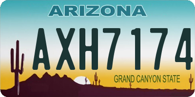 AZ license plate AXH7174
