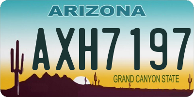 AZ license plate AXH7197