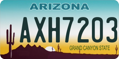 AZ license plate AXH7203