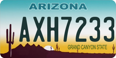 AZ license plate AXH7233