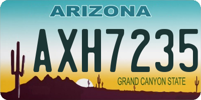 AZ license plate AXH7235