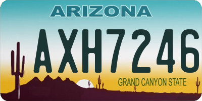 AZ license plate AXH7246