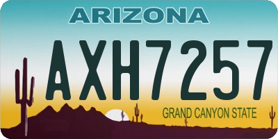 AZ license plate AXH7257