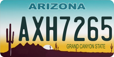 AZ license plate AXH7265