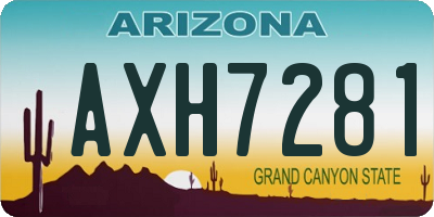 AZ license plate AXH7281