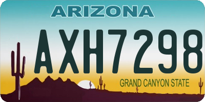 AZ license plate AXH7298