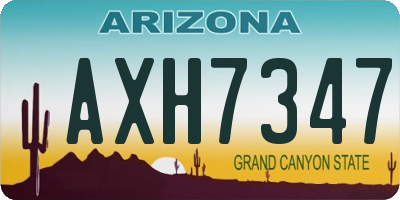 AZ license plate AXH7347