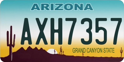 AZ license plate AXH7357