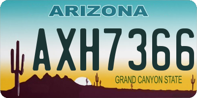 AZ license plate AXH7366