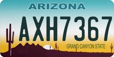 AZ license plate AXH7367