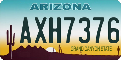 AZ license plate AXH7376