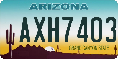 AZ license plate AXH7403