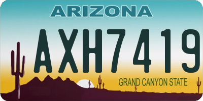 AZ license plate AXH7419
